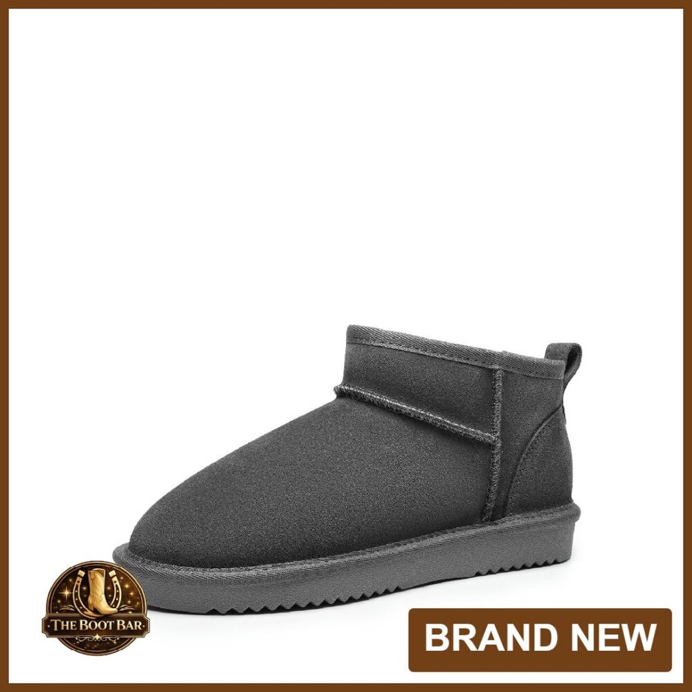 Women's Ankle Boots Suede Faux Fur Lining Water Resistant Slip On Memory Foam